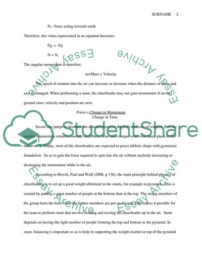 Physics of cheerleading