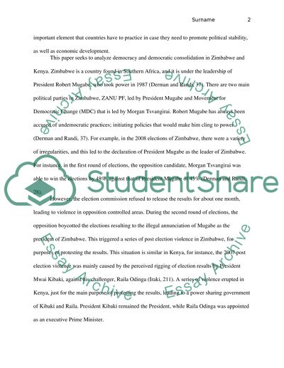 Democracy and Democratic Consolidation
