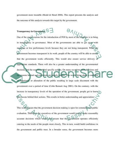 How Do Access to Information and Freedom of Information Laws Affect the States Ability to Govern