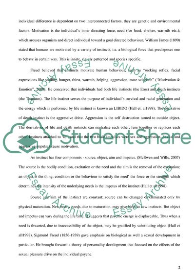 Motivational Concept- Early Sexual Development