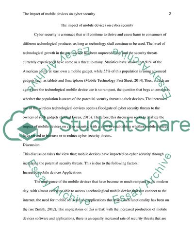 The Impact of Mobile Devices on Cyber Security