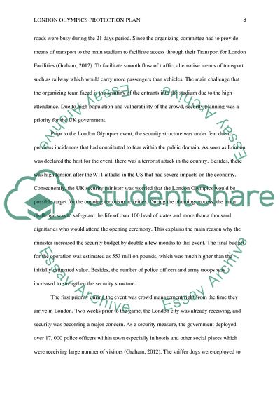 London Olympics Protection Plan