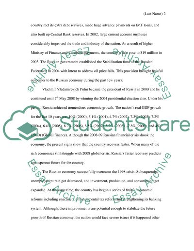 Where will Russia be in the Year 2050