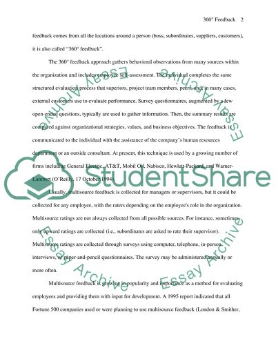 Impact of 360 Feedback on Job Performance