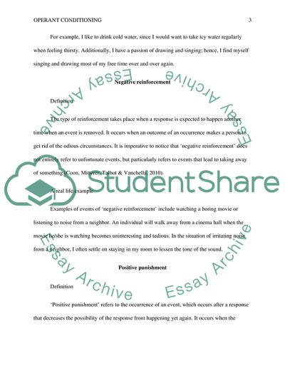 The Concept of Operant Conditioning