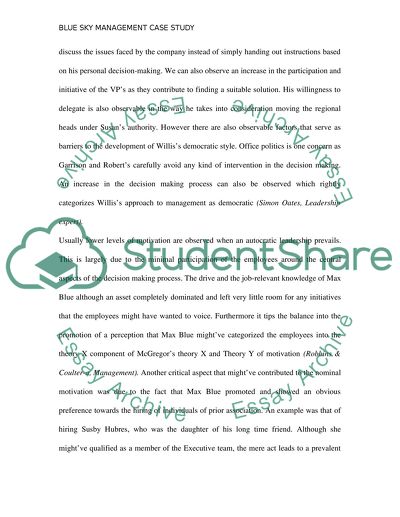 The Management of Blue Sky