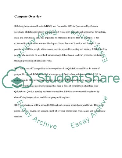 Billabong International Limited Performance