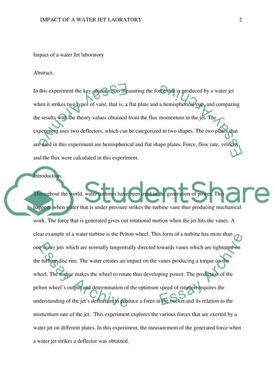 Impact of a water Jet laboratory