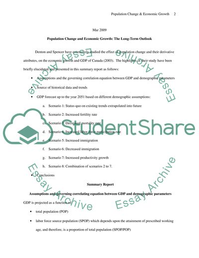 Population Change and Economic Growth