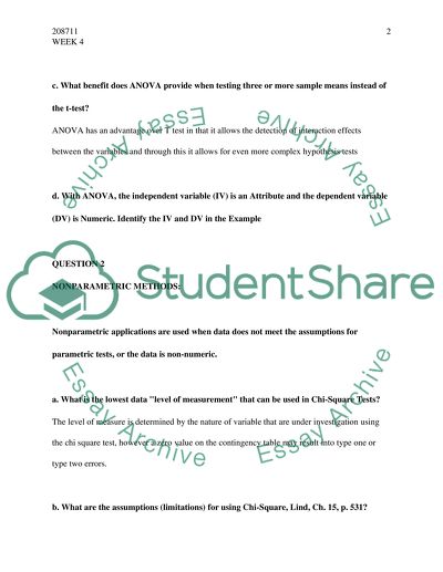 Assumptions for Using ANOVA