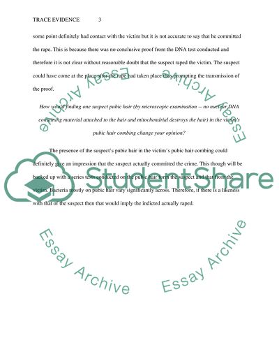 Advanced Criminalistics: Trace Evidence