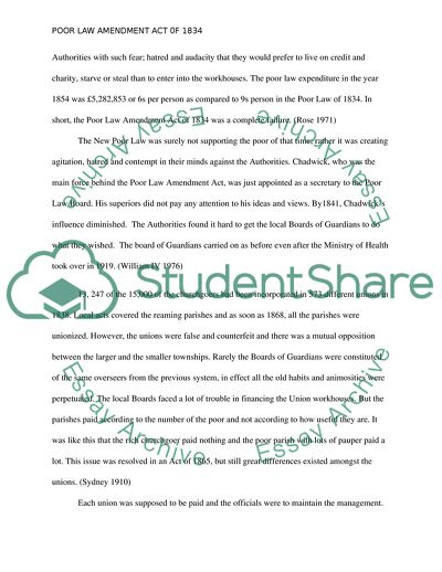 Poor Law Amendment Act of 1834