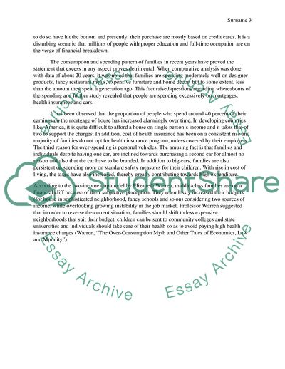 Over-Consumption of Personal Finance