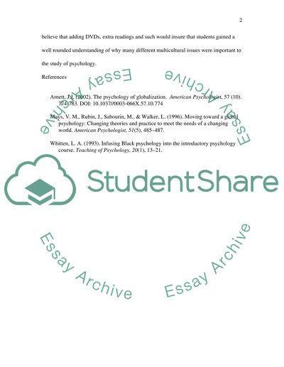 Global and Multicultural Aspects of Psychology