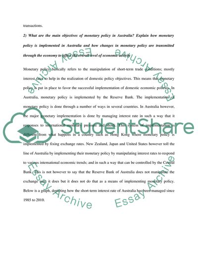 Economics of Money and Banking Short Answer Questions
