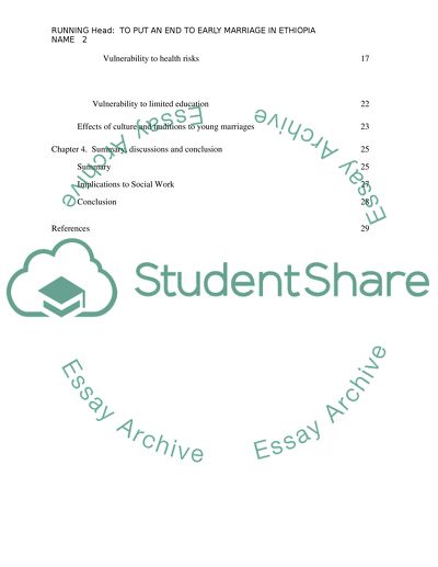 Early Arranged Marriage in Ethiopia