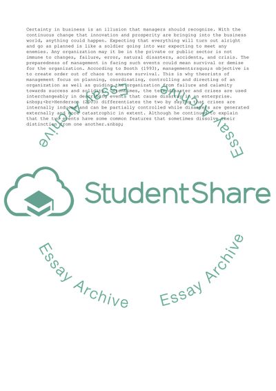 The British Airways Amidst Crisis