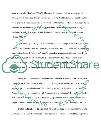 The Decision to Drop the Atomic Bomb