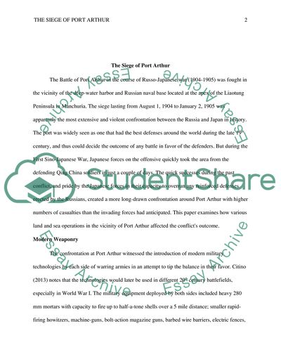 The Siege of Port Arthur