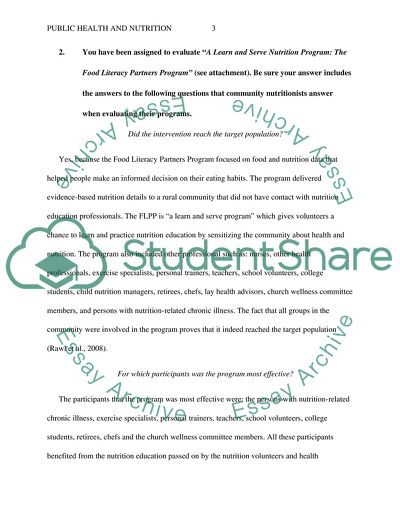 Public Health and Nutrition Cases