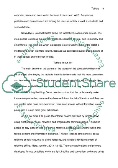 Increasing Popularity of Tablets and its Effects