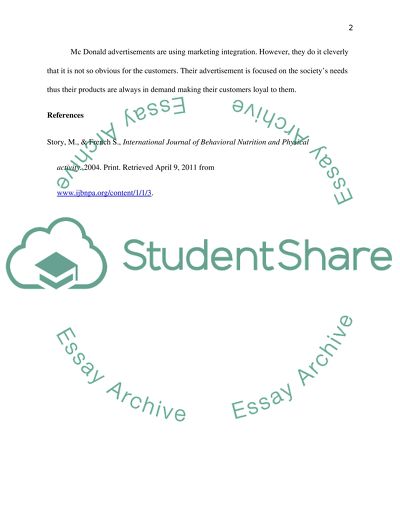 McDonalds Marketing Integration