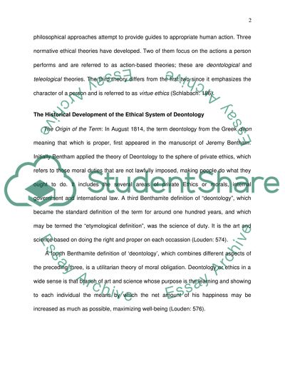 Analysis of Ethical Systems