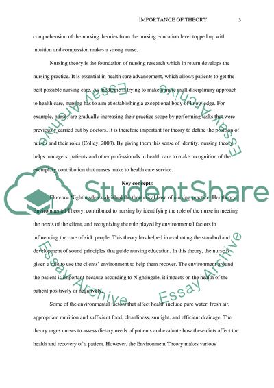 Importance of Nursing Theory