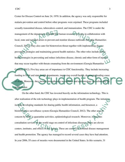 Center for Disease Control