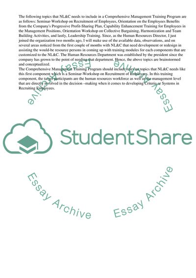 What NL&C Needs to Include in a Comprehensive Management Training Program