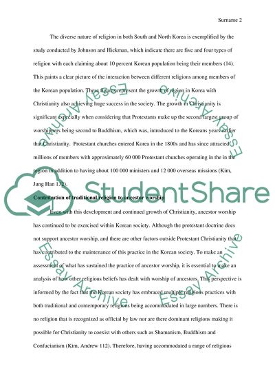 Korean Protestants Dealing with Ancestor Worship