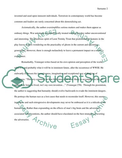 Pages 165-324 The novel - Galapagos by Vonnegut, Kurt. New York: Delta books:1985. (1985