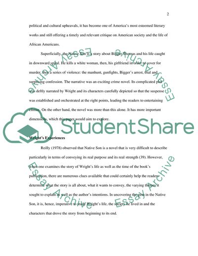 The Native Son - a Richard Wrights Novel