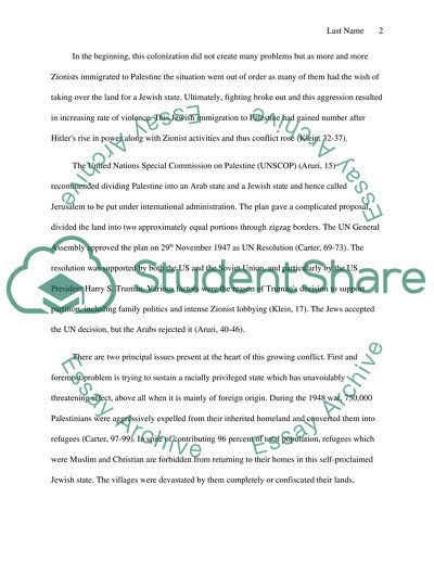 Israel and Palestinian Conflict