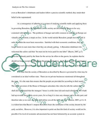 Analyze and assess the significance of Francis Bacons New Atlantis