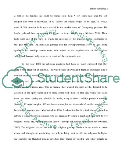 The Revival of the Indigenous Chinese Religions