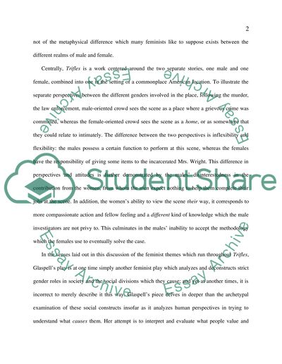 Trifles by Susan Glaspell