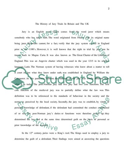 The Place of a Jury Trial in Modern