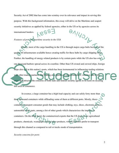 Maritime and Port Security Initiatives by Federal Agencies