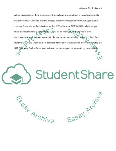 Albanian Tax Reforms