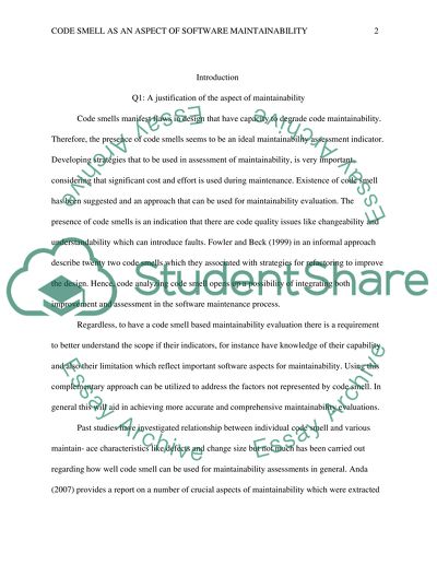 Code Smell as an Aspect of Software Maintainability