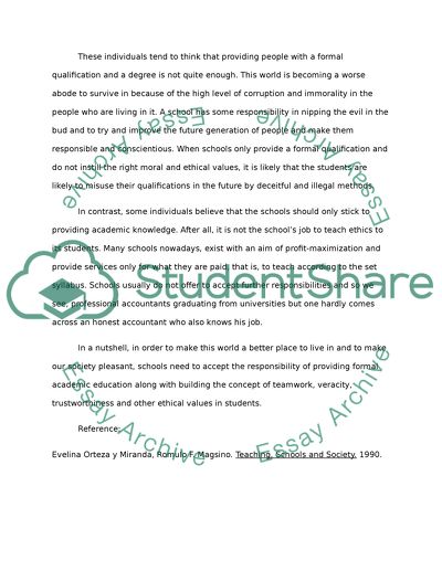 The Central Job of Schools