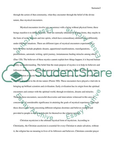 Mysticism and Mystical Encounters