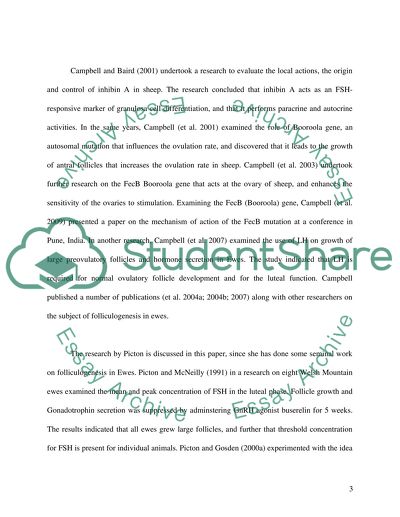 The Studies That Have Been Done on Folliculogenesis in Ewes