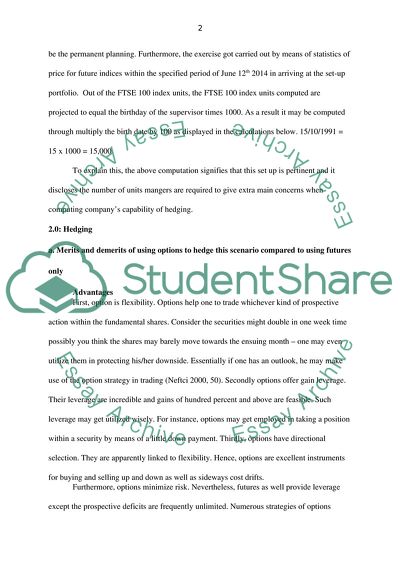 Hedging an Equity Portfolio