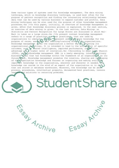 Management of Knowledge Resources