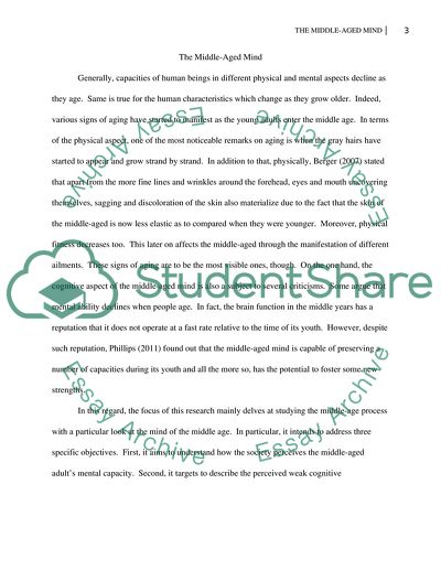 Cognitive Aspect of the Mind at the Middle Age