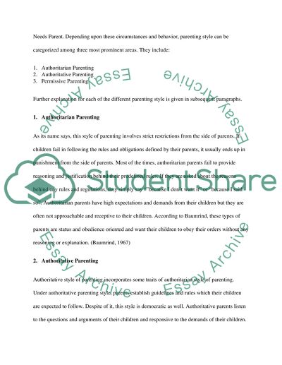 Parenting styles essay example