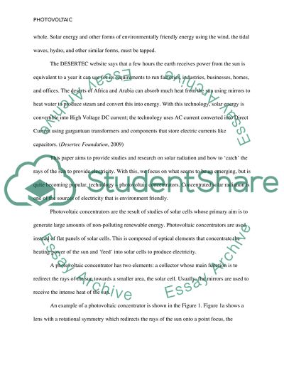 Modelling of Optical Parameters for Optimum Collection of Concentrated Solar Radiation