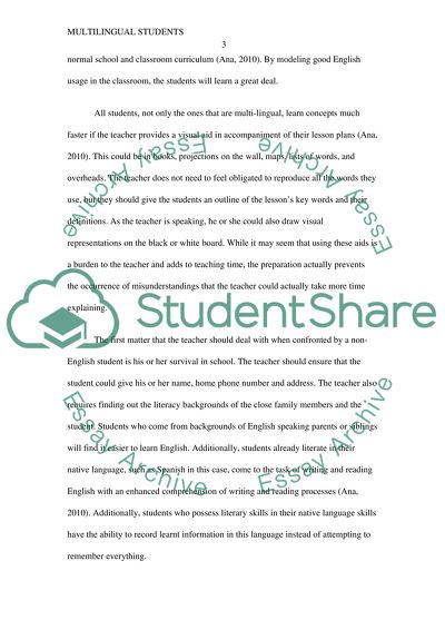 Multilingual Students